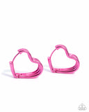 Memorable Love Pink ✧ Heart Hinged Hoop Earrings