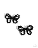 Opera Fanatic Black ✧ Bow Post Earrings