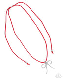 Bolo Bow Red ✧ Suede Necklace