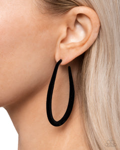 Black,Earrings Hoop,The Right Angle Black ✧ Felt Hoop Earrings