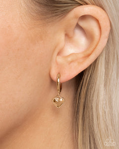 Earrings Hinge Hoop,Gold,Hearts,Emotive Elegance Gold ✧ Heart Hinge Hoop Earrings