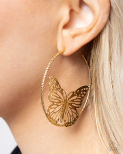 Butterfly,Earrings Hoop,Favorite,Gold,Aerial Alias Gold ✧ Butterfly Hoop Earrings