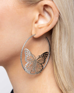 Butterfly,Earrings Hoop,Exclusive,New,Silver,Aerial Alias Silver ✧ Butterfly Hoop Earrings