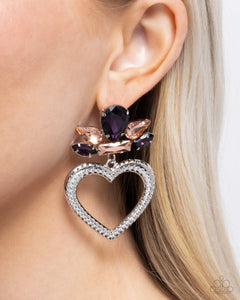 Earrings Post,Hearts,New,Orange,Purple,Valentine's Day,Pushing Perfection Purple ✧ Heart Post Earrings