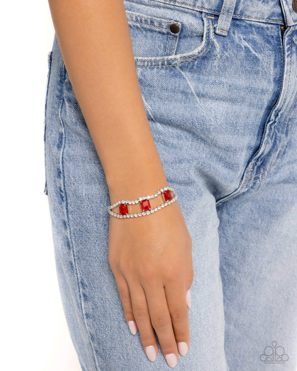 Embedded Elegance Red ✧ Bracelet