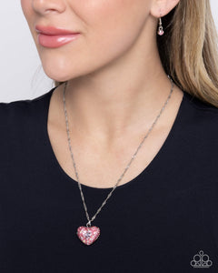 Favorite,Hearts,Iridescent,Necklace Short,Pink,Valentine's Day,Best Of My Heart Pink ✧ Iridescent Heart Necklace