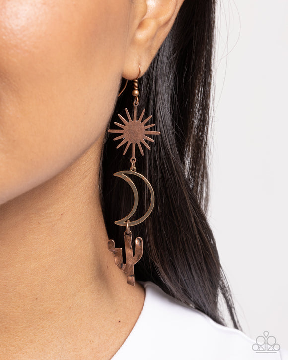 Wishfully Western Copper ✧ Star & Moon Earrings