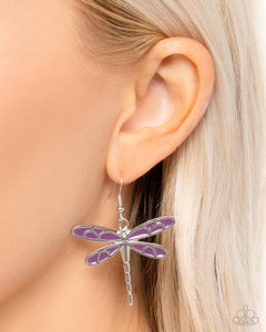 Dragonfly,Earrings Fish Hook,Favorite,Purple,Dragonfly Descent Purple ✧ Earrings