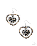 Leopard Love Black ✧ Heart Earrings