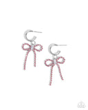 Whispering Whimsy Pink ✧ Bow Hoop Earrings