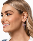 Whispering Whimsy Pink ✧ Bow Hoop Earrings