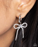 Whispering Whimsy White ✧ Bow Hoop Earrings