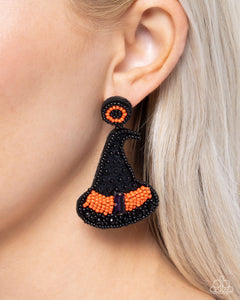 Black,Earrings Post,Favorite,Halloween,Orange,Witch Hunt Black ✧ Post Earrings