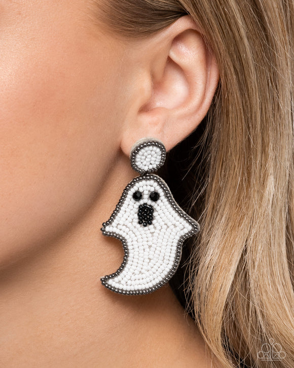Ghost Story White ✧ Seed Bead Post Earrings