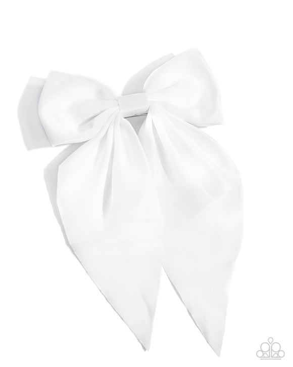 Perfect Poise White ✧ Hair Bow Clip