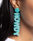 Howdy Headline Blue ✧ Seed Bead Post Earrings