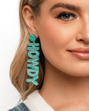 Howdy Headline Blue ✧ Seed Bead Post Earrings