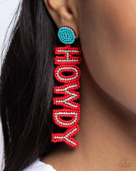 Howdy Headline Red  ✧ Seed Bead Post Earrings