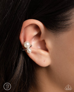 Earrings Ear Cuff,White,Elegant Emblem White ✧ Cuff Earrings