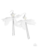 Ballerina Build White ✧ Iridescent Bow Earrings