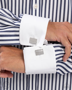 Cuff Link,White,Lined Leader White ✧ Cuff Link