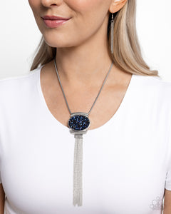 Blue,Necklace Long,Chained Complication Blue ✧ Necklace