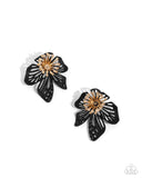 Wonderland Wallflower Black ✧ Post Earrings