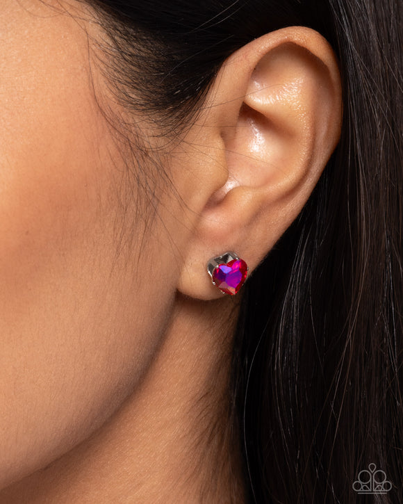 Sweetheart Stunner Pink ✧ Heart UV Shimmer Post Earrings