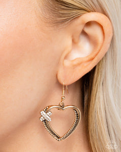 Earrings Fish Hook,Gold,Hearts,Valentine's Day,Crisscross Courtship Gold ✧ Heart Earrings