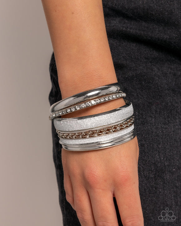 Smoldering Stack Silver ✧ Bangle Bracelet