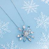 Star of Bethlehem Blue ✧ Snowflake Necklace