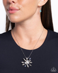 Blue,Favorite,Holiday,Necklace Short,White,Star of Bethlehem Blue ✧ Snowflake Necklace