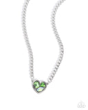 Tasteful Triad Green ✧ Iridescent Heart Necklace