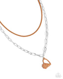 Love Comes and Goes... Orange ✧ Heart Iridescent Necklace