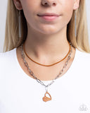 Love Comes and Goes... Orange ✧ Heart Iridescent Necklace