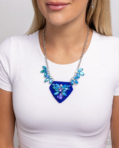 Blue,Necklace Short,Opalescent,Scintillating Shield Blue ✧ Opalescent Necklace