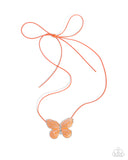 Fluttering Fervor Orange ✧ Butterfly Necklace