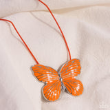 Fluttering Fervor Orange ✧ Butterfly Necklace