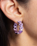 Historic Hearts Purple ✧ Heart Hoop Earrings