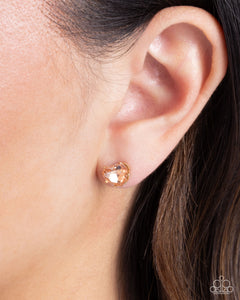 Earrings Post,Gold,Hearts,Orange,Valentine's Day,Sweetheart Stunner Gold ✧ Heart Post Earrings