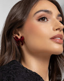 Dapper Dedication Red ✧ Velvet Bow Post Earrings