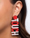 Touchdown Texture Red ✧ Seed Bead Post Earrings