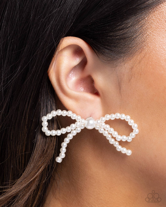 Better Ballerina White ✧ Bow Post Earrings