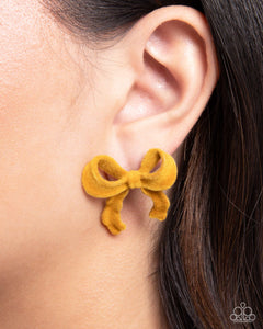 Earrings Post,Yellow,Dapper Dedication Yellow ✧ Bow Post Earrings