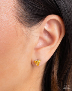 Earrings Post,Yellow,Triangular Twinkle Yellow ✧ Post Earrings