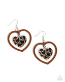 Leopard Love Brown ✧ Heart Earrings