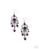 Compassionate Chandelier Purple ✧ Heart Earrings