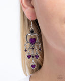 Compassionate Chandelier Purple ✧ Heart Earrings