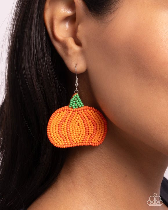 Pumpkin Pizzazz Orange ✧ Seed Bead Earrings