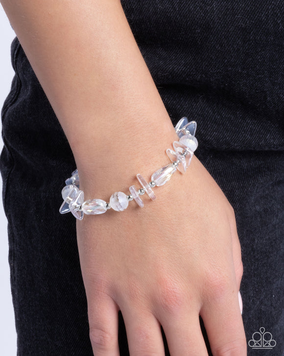 Reflective Ritardando White ✧ Iridescent Stretch Bracelet